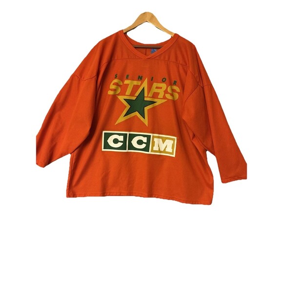 Vintage Dallas Stars Senior CCM Orange # 10 Men's Made In Canada XXL Hockey READ - Picture 1 of 11